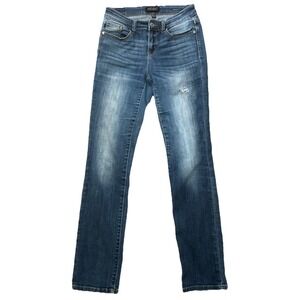 Judy Blue Womens Straight Leg Jeans Size 5/27 Distressed Denim Medium Wash
